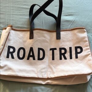 Road Trip Canvas Travel Bag with Black Handles